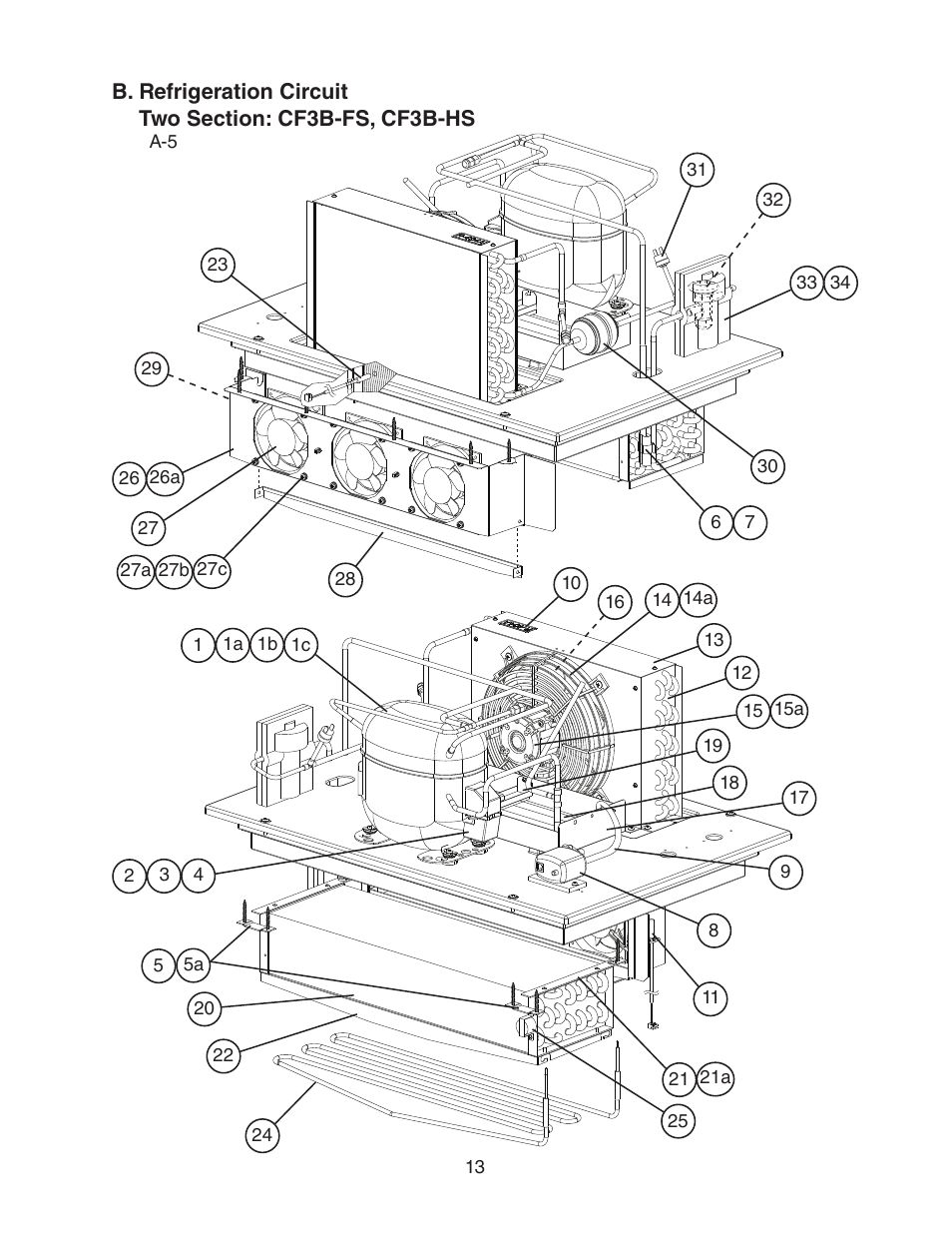Two section: cf3b-fs, cf3b-hs | Hoshizaki CR3B-HS User Manual | Page 13 / 23