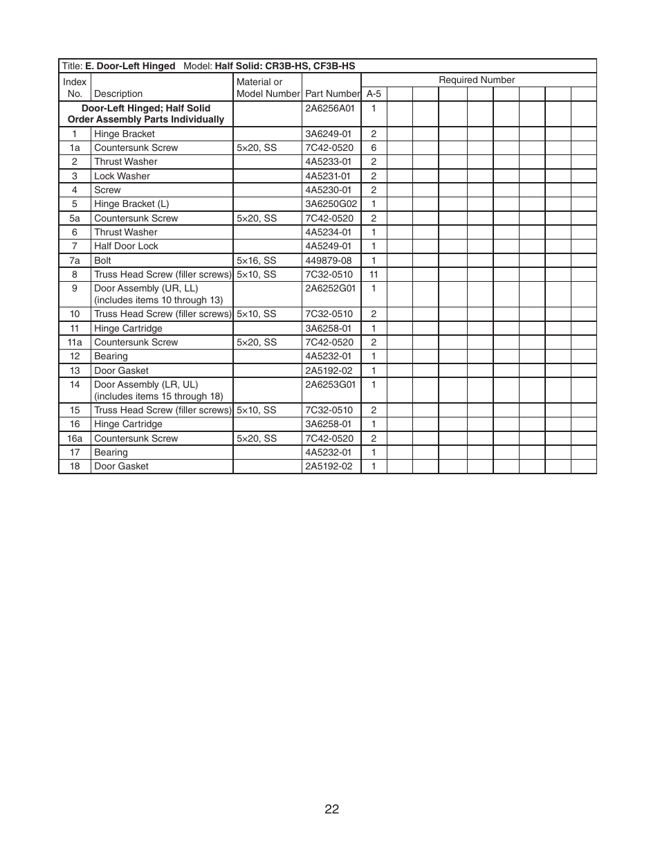 Hoshizaki CR3B-HS User Manual | Page 22 / 23