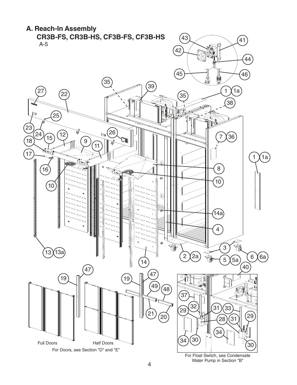 A. reach-in assembly | Hoshizaki CR3B-HS User Manual | Page 4 / 23