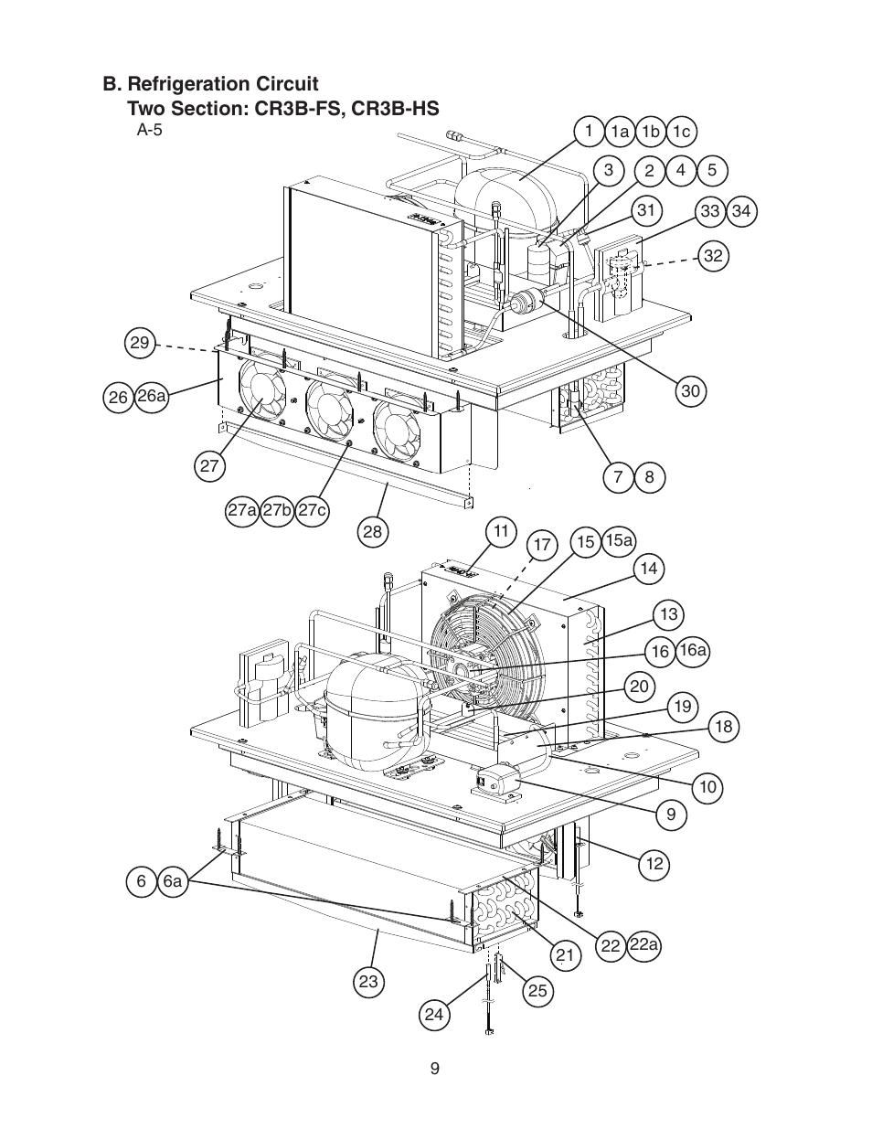 Two section: cr3b-fs, cr3b-hs | Hoshizaki CR3B-HS User Manual | Page 9 / 23