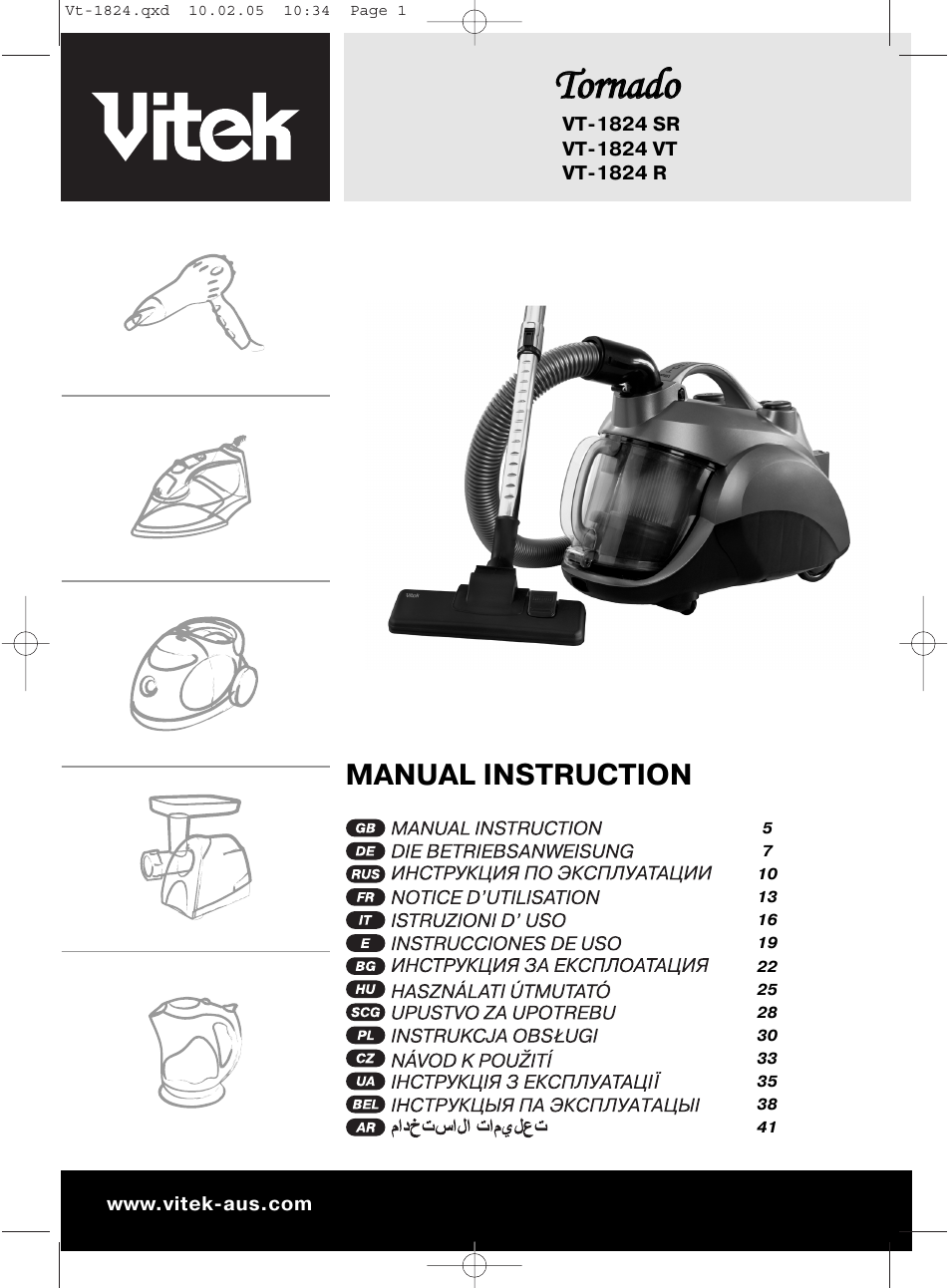 Vitek VT-1824 OG User Manual | 44 pages