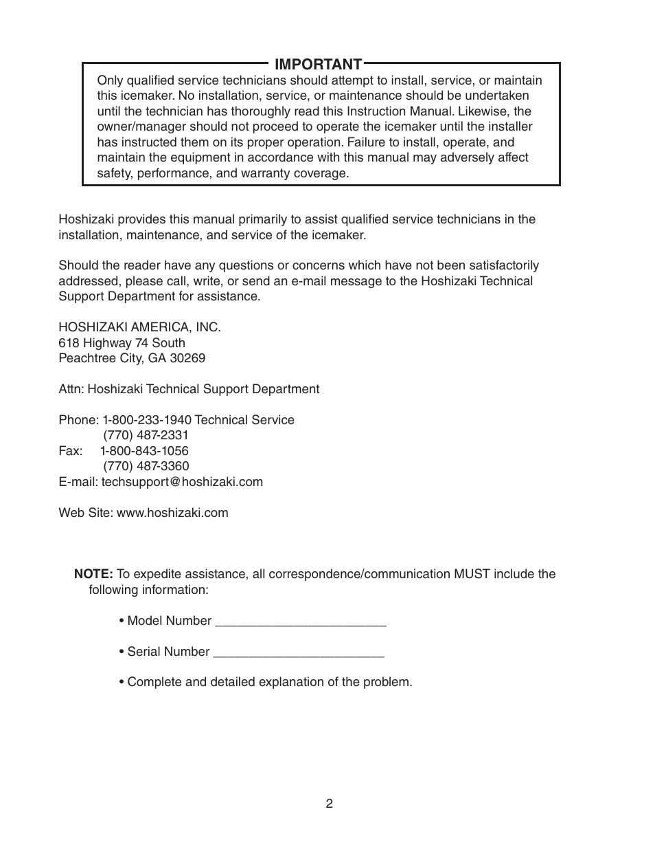 Hoshizaki KM-1301SWH/3 User Manual | Page 2 / 34