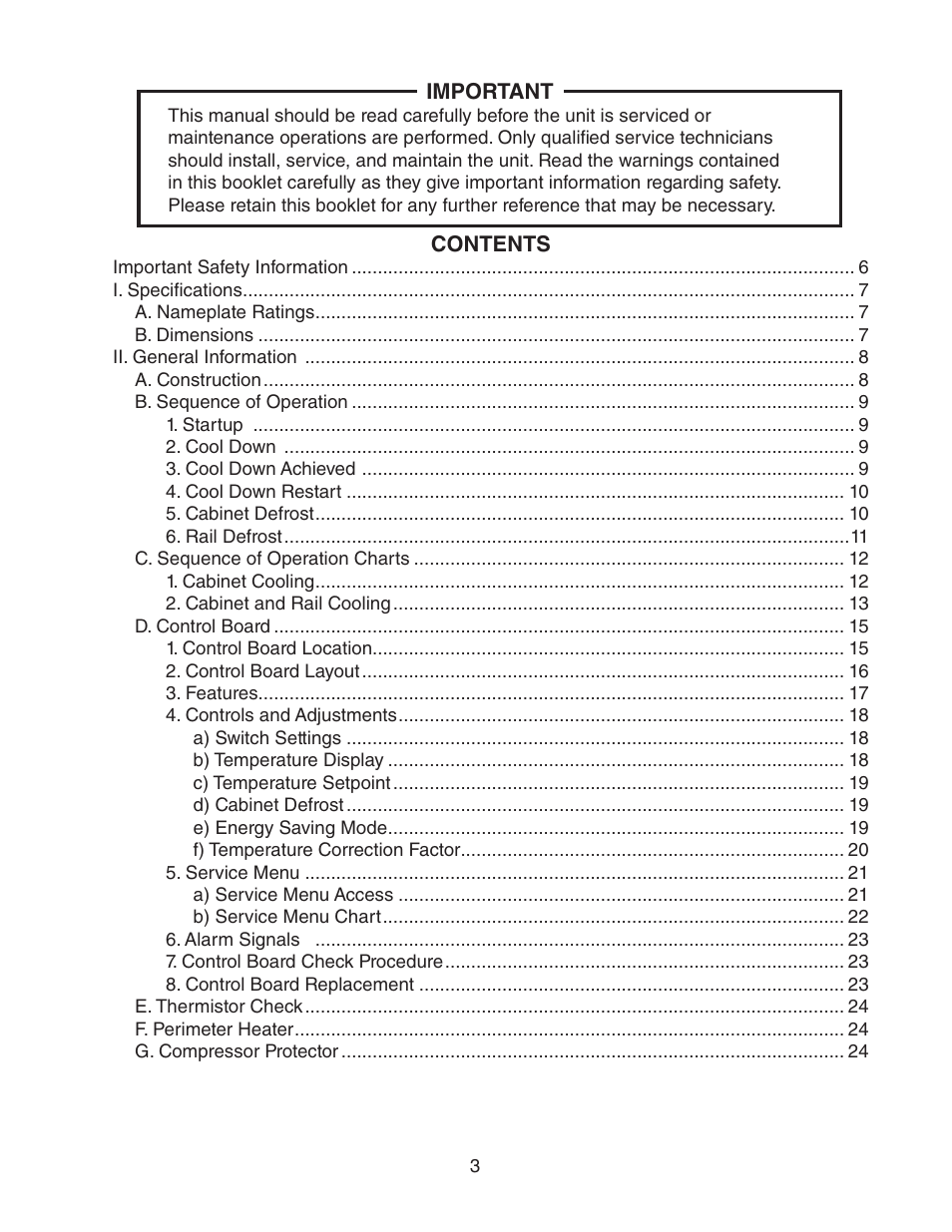 Hoshizaki REFRIGERATED PREP TABLE WITH RAISED RAIL 73168 User Manual | Page 3 / 66