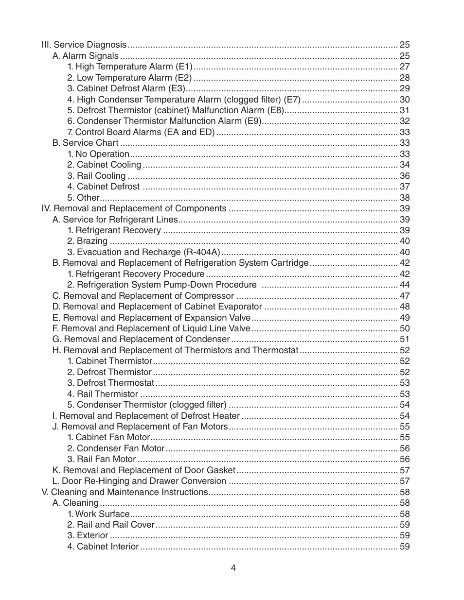 Hoshizaki REFRIGERATED PREP TABLE WITH RAISED RAIL 73168 User Manual | Page 4 / 66