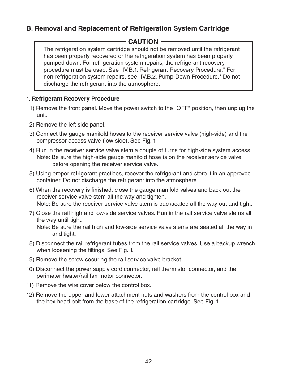 Refrigerant recovery procedure | Hoshizaki REFRIGERATED PREP TABLE WITH RAISED RAIL 73168 User Manual | Page 42 / 66