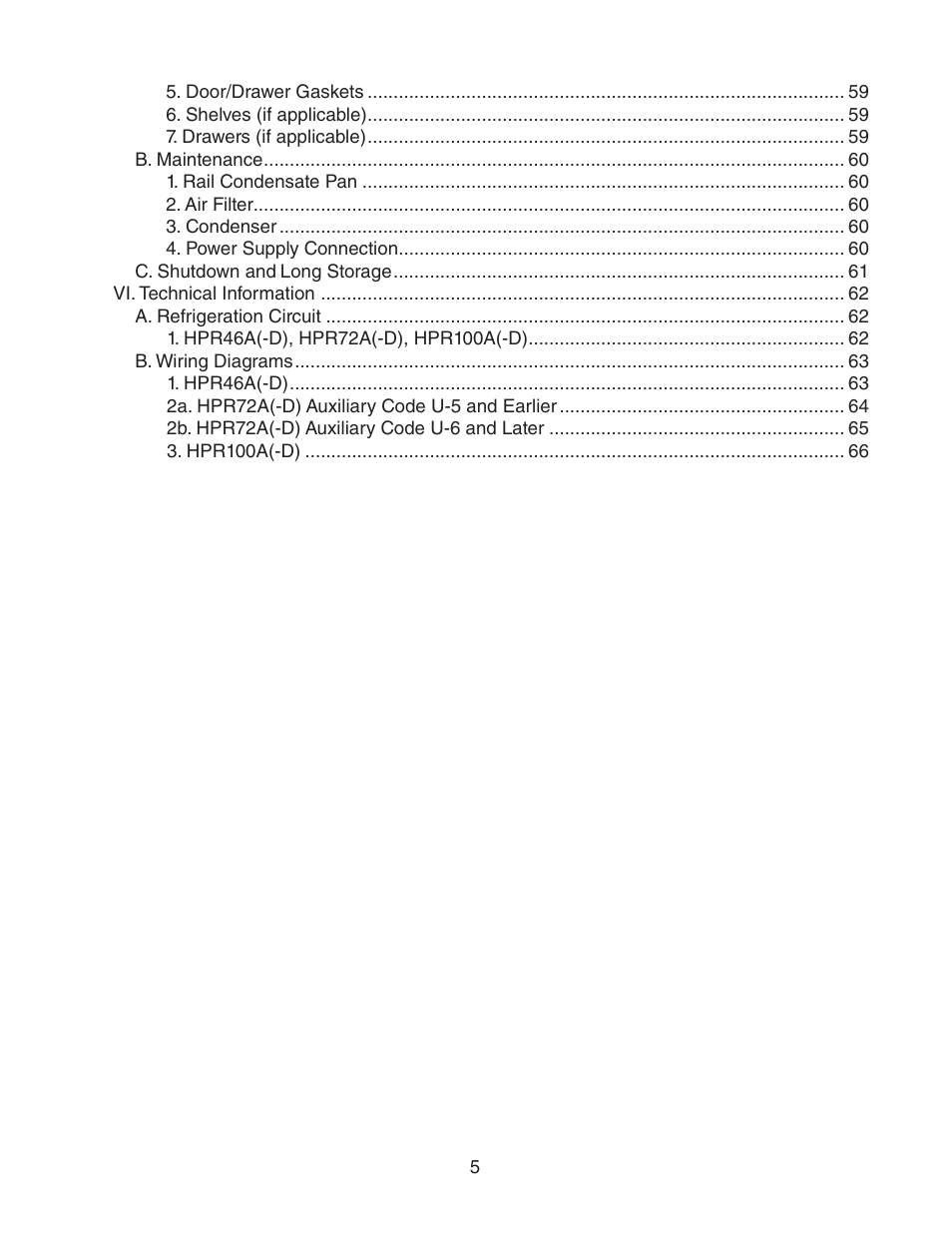Hoshizaki REFRIGERATED PREP TABLE WITH RAISED RAIL 73168 User Manual | Page 5 / 66