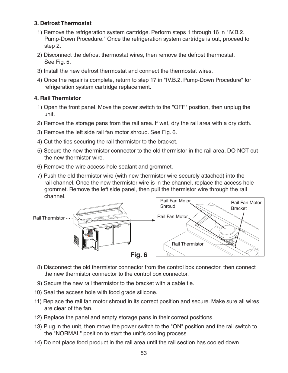 Defrost thermostat, Rail thermistor, Defrost thermostat 4. rail thermistor | Hoshizaki REFRIGERATED PREP TABLE WITH RAISED RAIL 73168 User Manual | Page 53 / 66