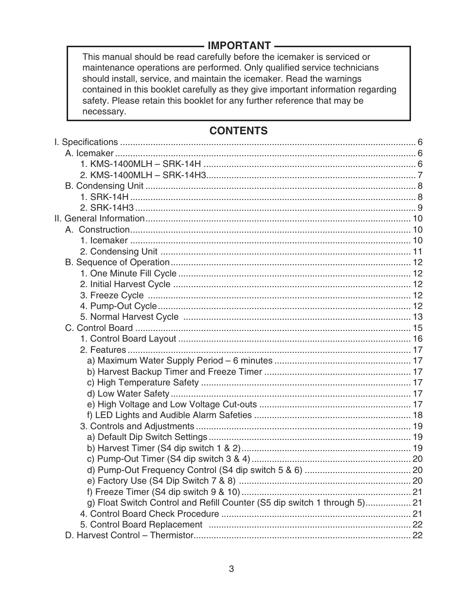 Hoshizaki KMS-1400MLH User Manual | Page 3 / 56