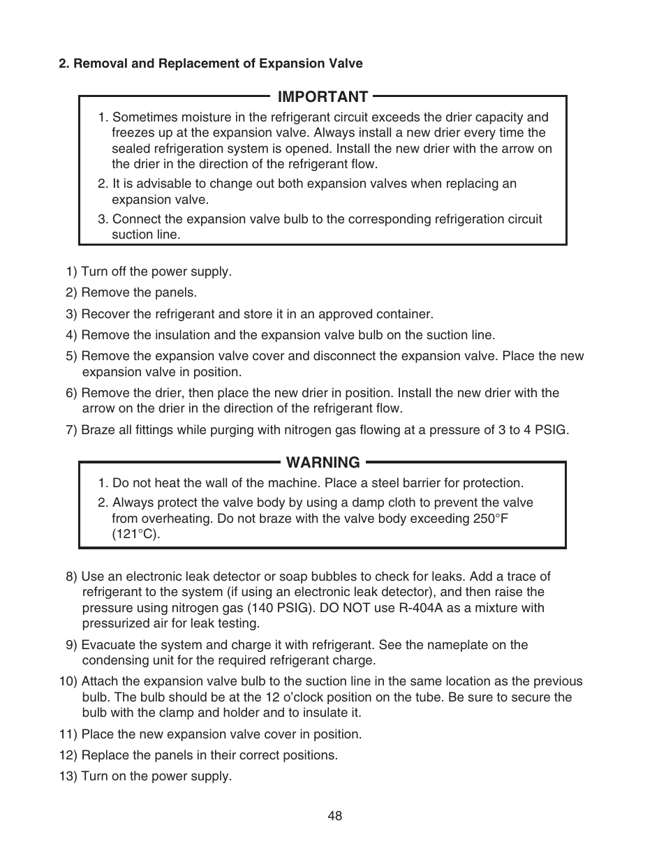 Removal and replacement of expansion valve | Hoshizaki KMS-1400MLH User Manual | Page 48 / 56