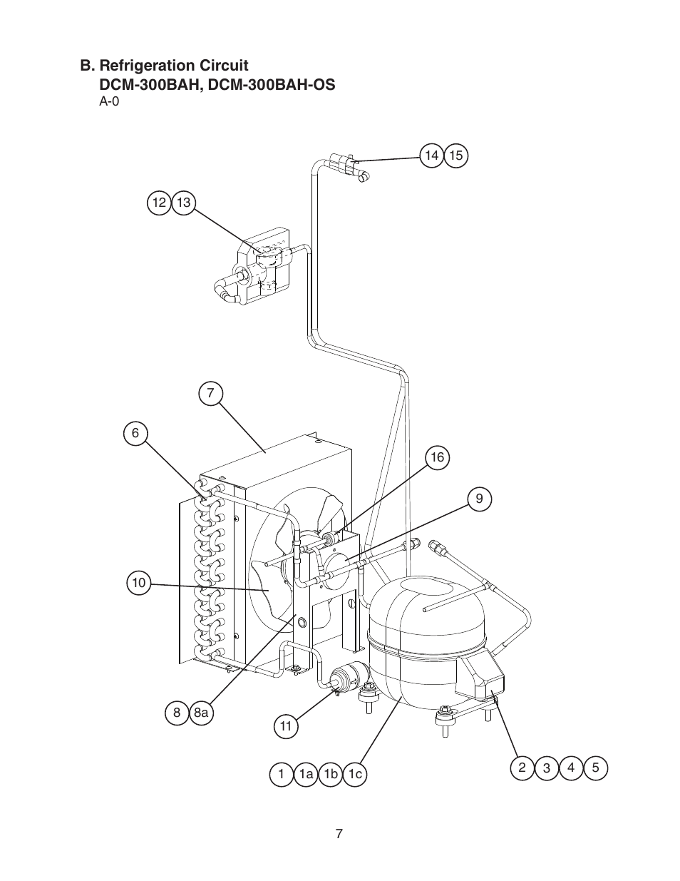 B. refrigeration circuit | Hoshizaki DCM-300BAH User Manual | Page 7 / 18