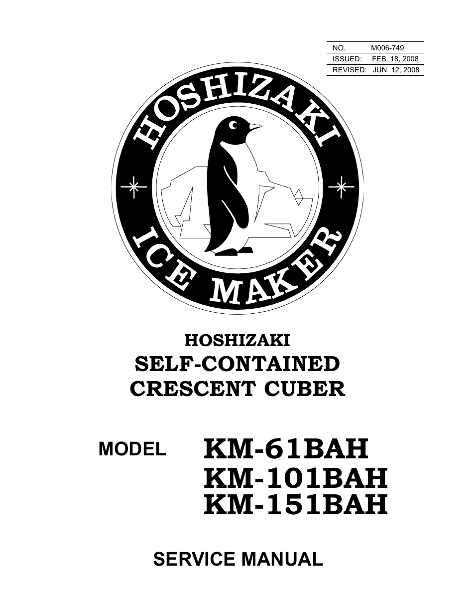 Hoshizaki KM-151BAH User Manual | 74 pages