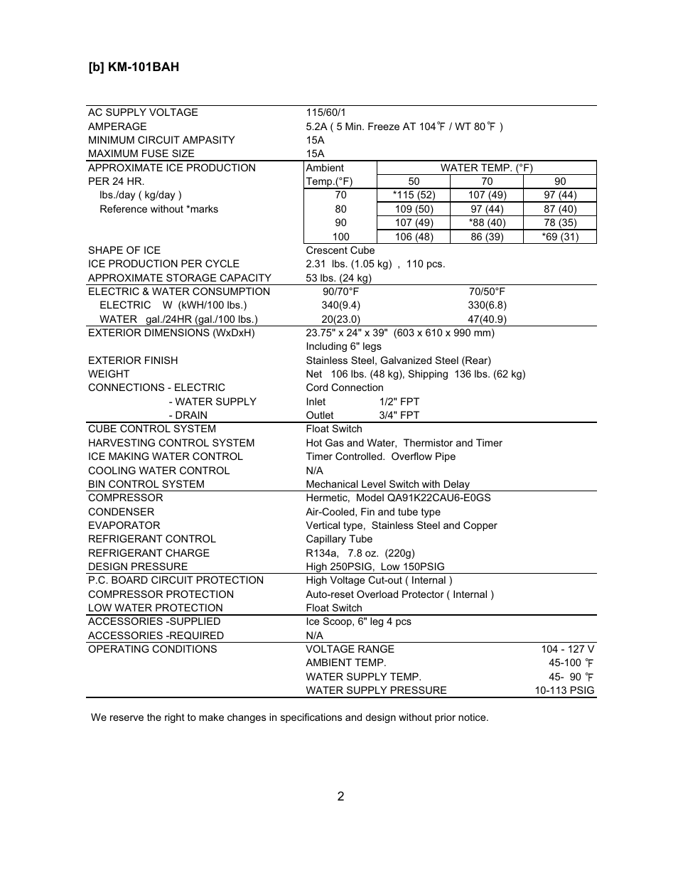 Hoshizaki KM-151BAH User Manual | Page 7 / 74