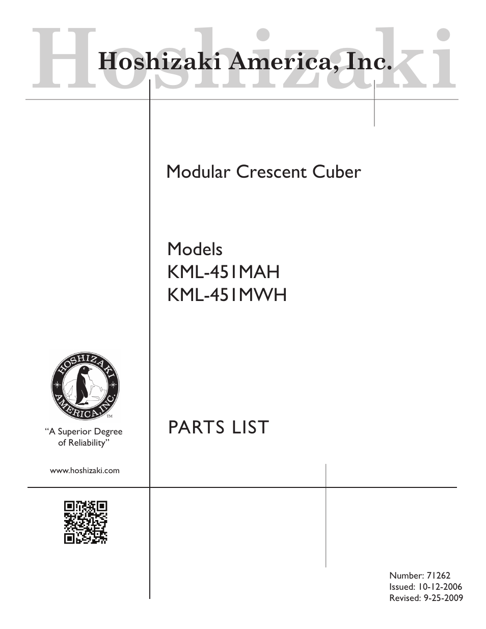 Hoshizaki KML-451MAH User Manual | 30 pages