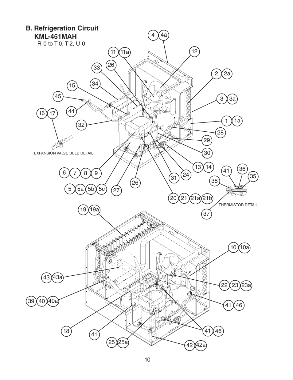 B. refrigeration circuit, Kml-451mah | Hoshizaki KML-451MAH User Manual | Page 10 / 30