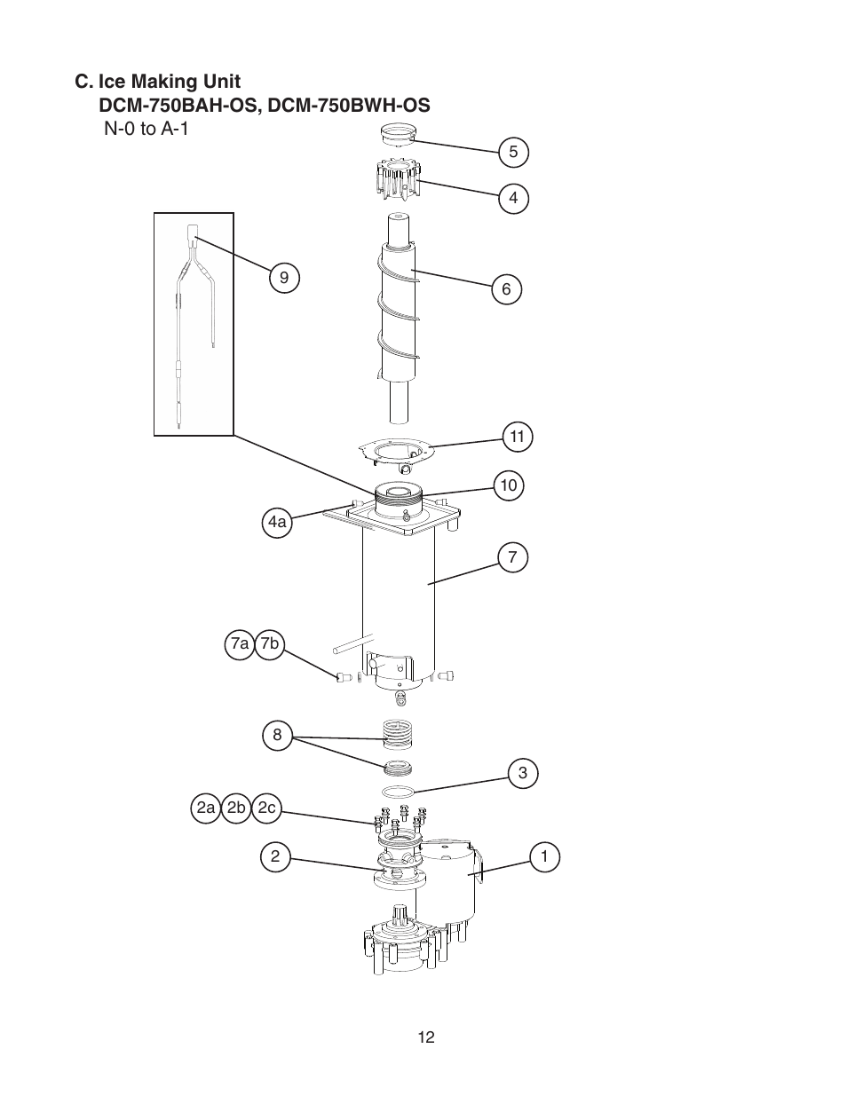 C. ice making unit | Hoshizaki DCM-750BWH(-OS) User Manual | Page 12 / 26