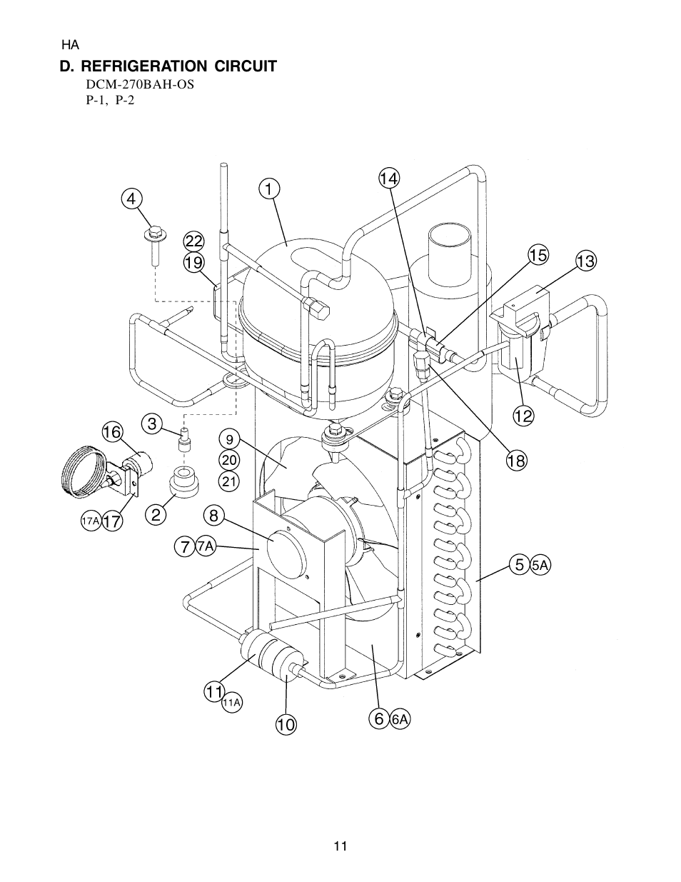 D. refrigeration circuit | Hoshizaki CUBELET DCM-270BAH-OS User Manual | Page 11 / 26
