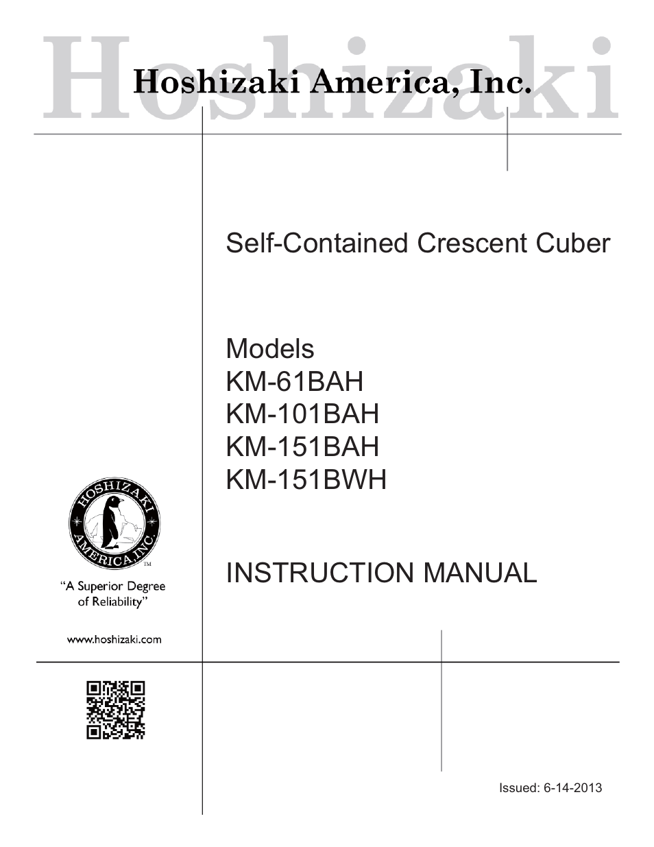 Hoshizaki KM-101BAH User Manual | 28 pages