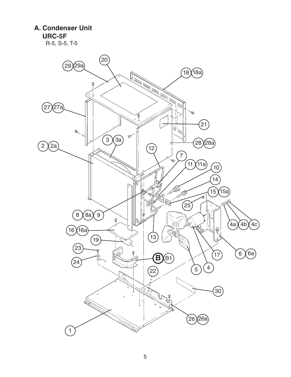 A. condenser unit | Hoshizaki REMOTE CONDENSER UNIT URC-5F User Manual | Page 5 / 8