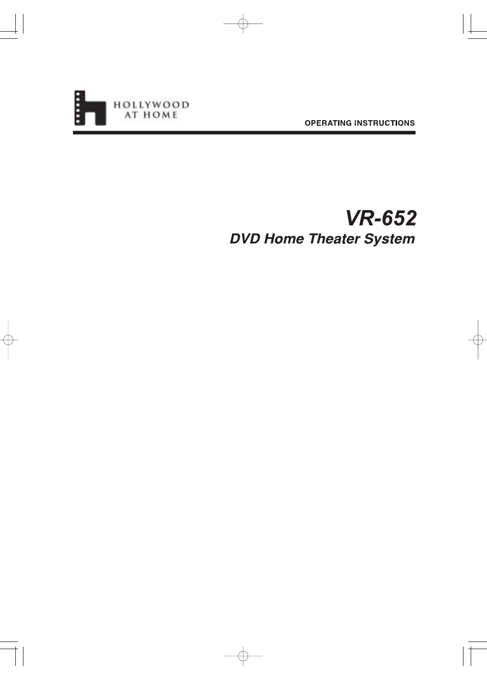 Hollywood VR-652 User Manual | 62 pages