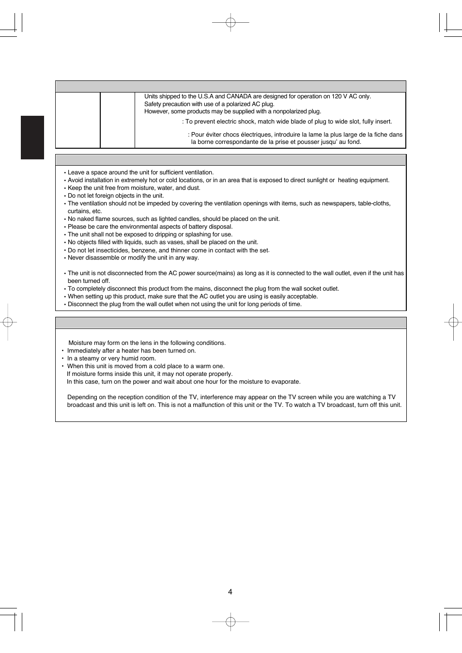 Caution attention | Hollywood VR-652 User Manual | Page 4 / 62