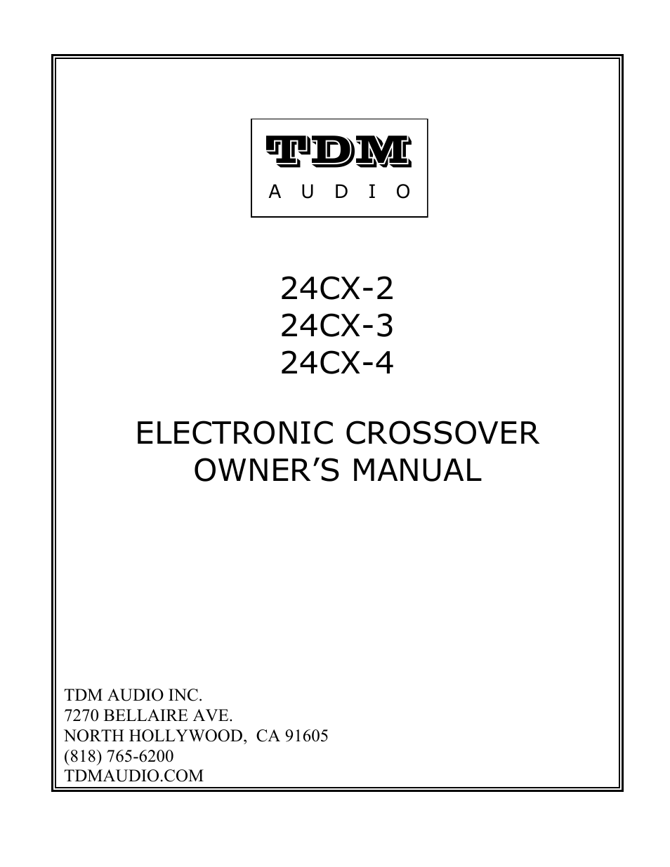 Hollywood 24CX-4 User Manual | 23 pages