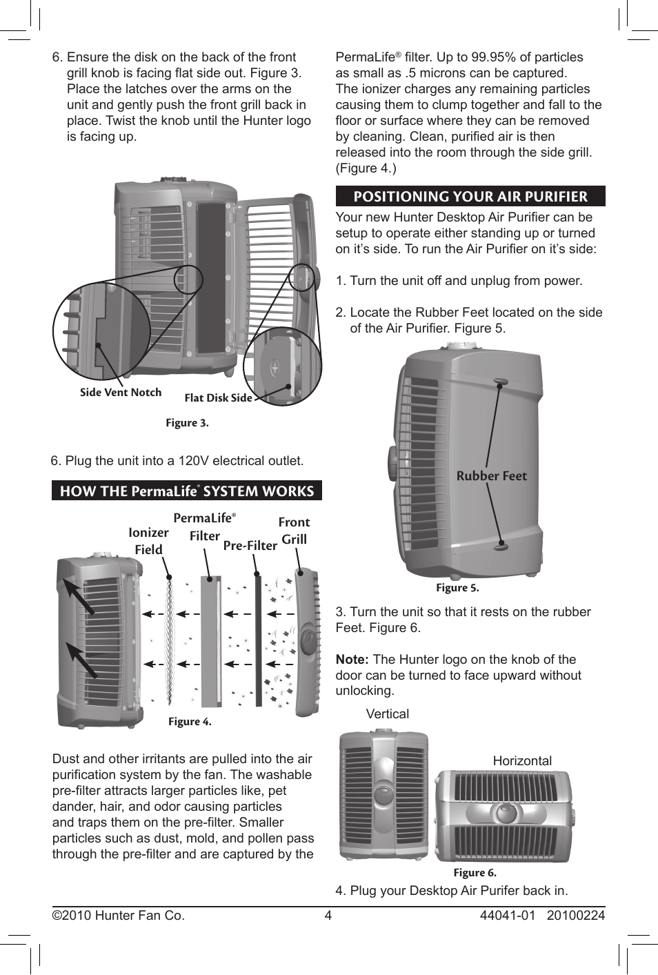 How the permalife, System works, Positioning your air purifier | Hunter Fan PermaLife 20100224 User Manual | Page 4 / 8