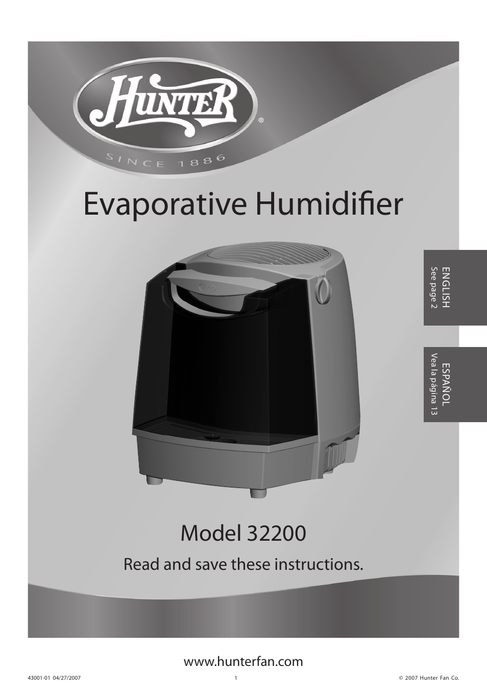 Hunter Fan 32200 User Manual | 24 pages