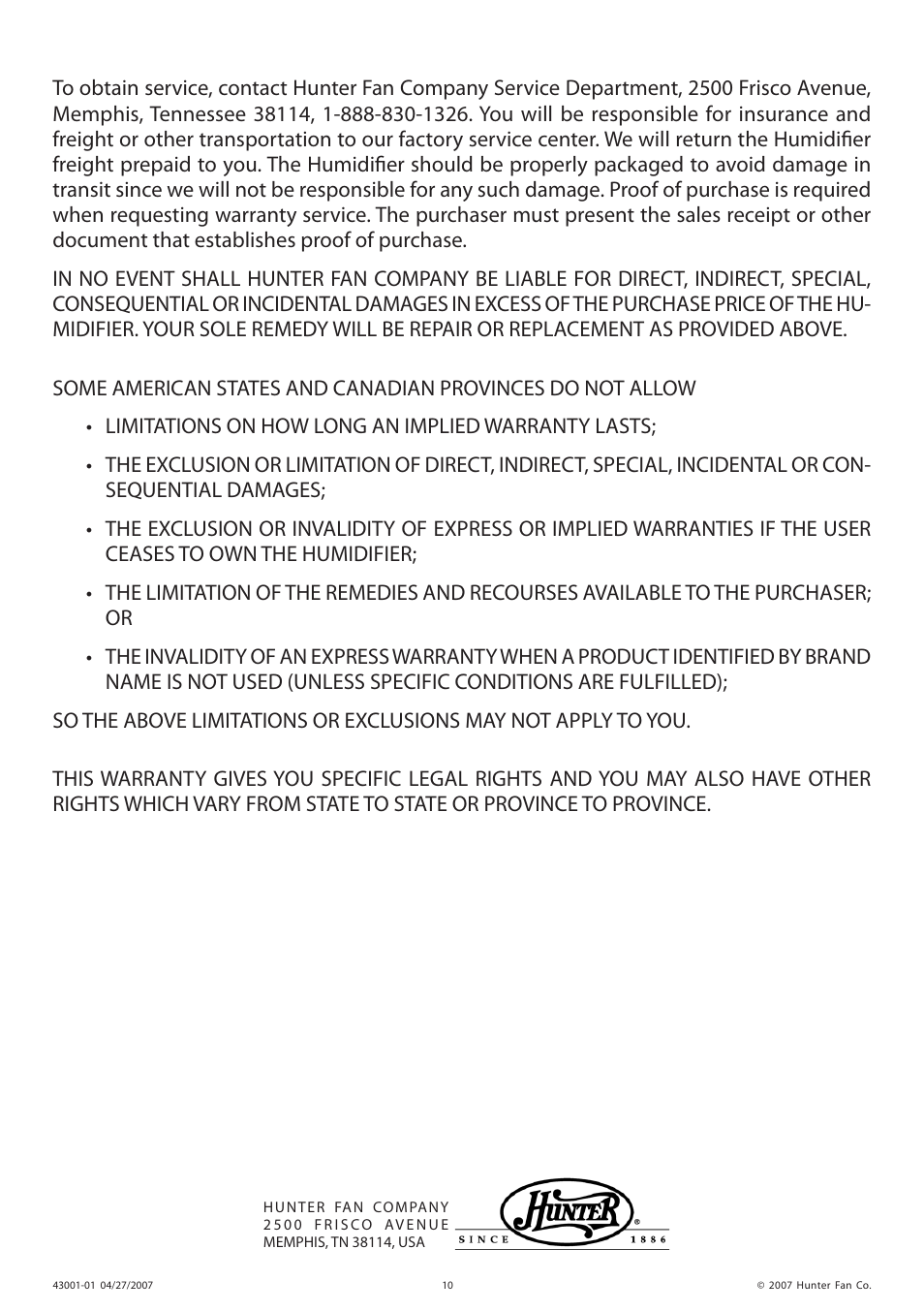 Hunter Fan 32200 User Manual | Page 10 / 24