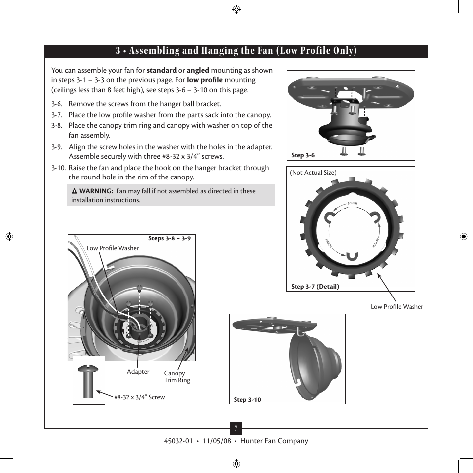 Hunter Fan Type 7 Models User Manual | Page 7 / 16