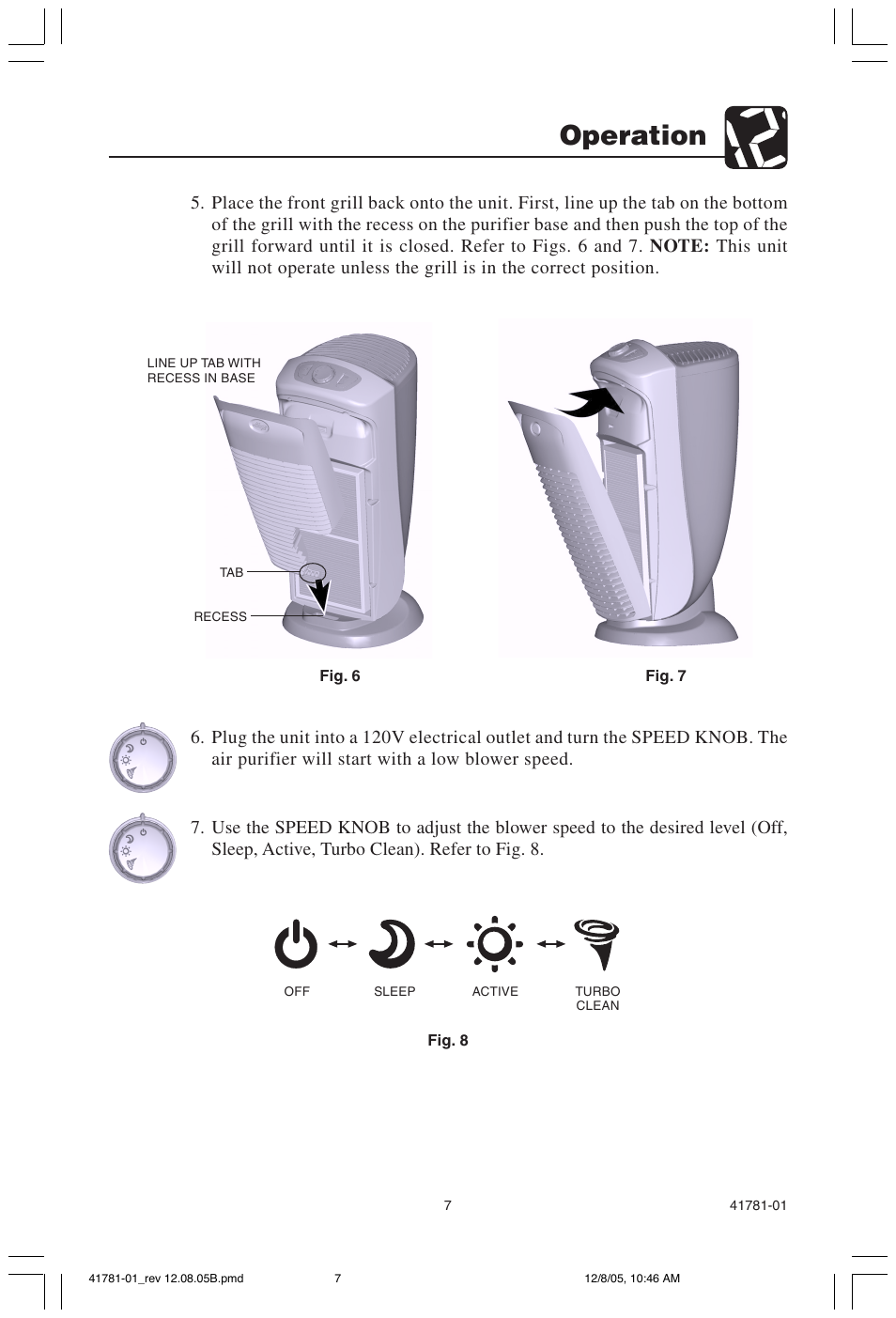 Operation | Hunter Fan 30730 User Manual | Page 7 / 17