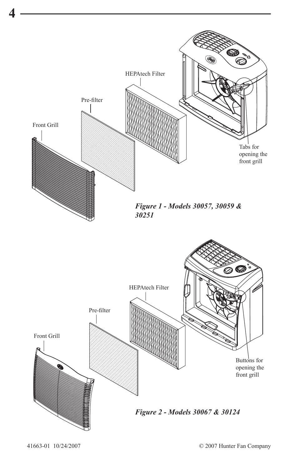 Hunter Fan HEPATECH 30059 User Manual | Page 4 / 8