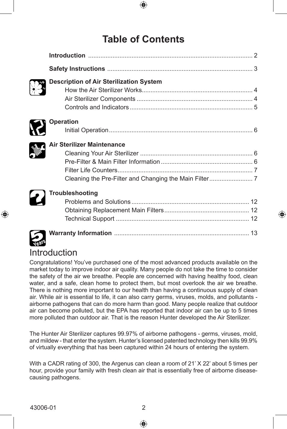 Hunter Fan 30582 User Manual | Page 2 / 16