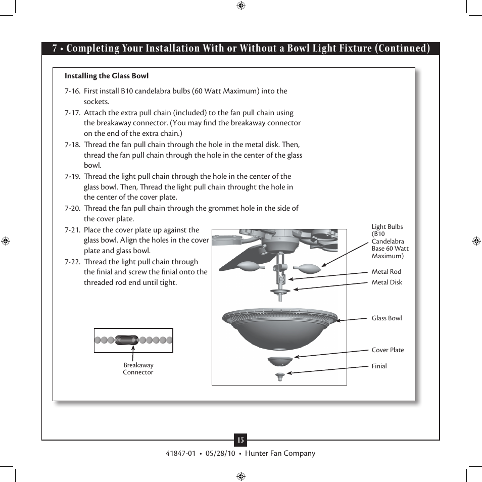 Hunter Fan TypeB User Manual | Page 15 / 17