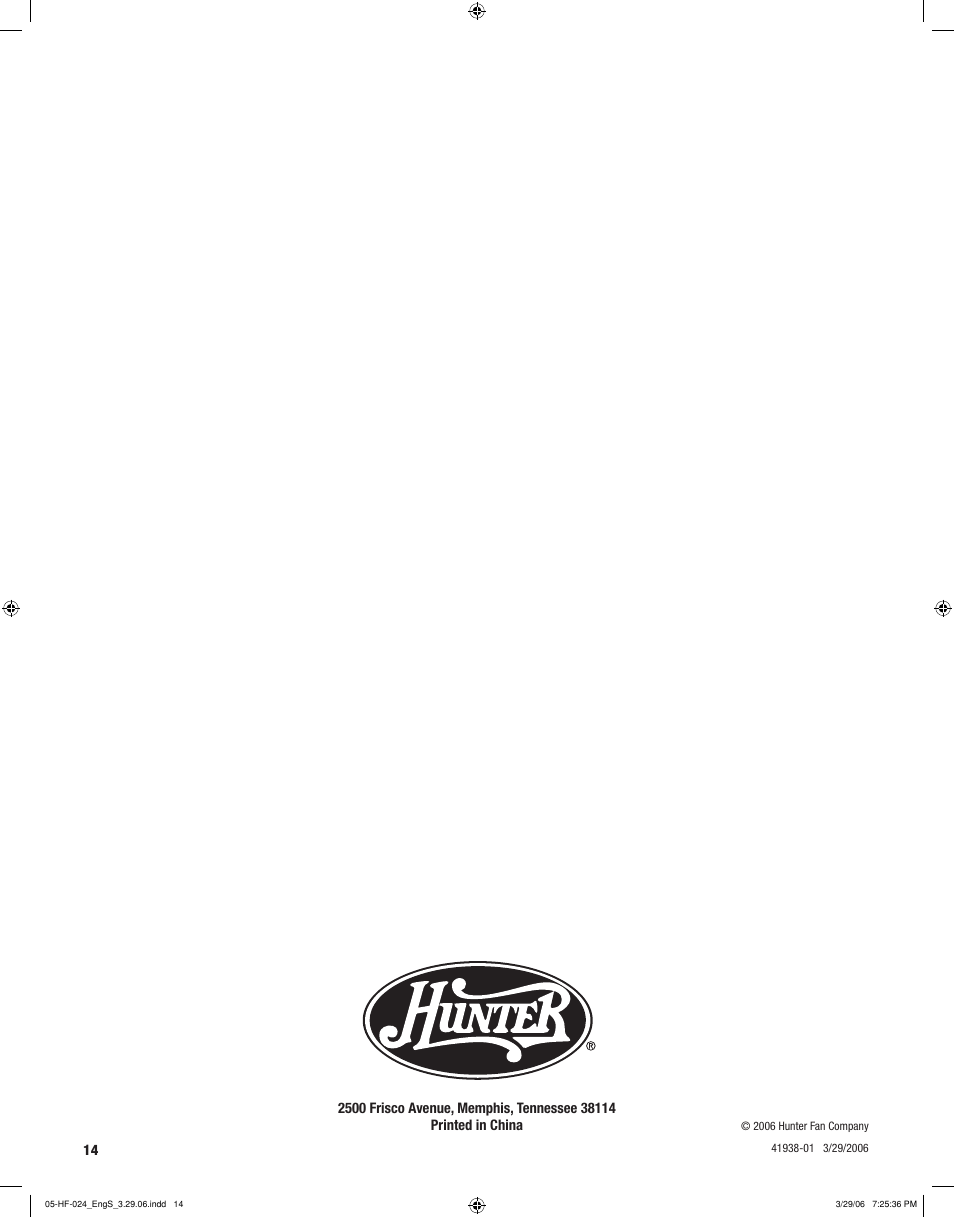 Hunter Fan 81005 User Manual | Page 14 / 28