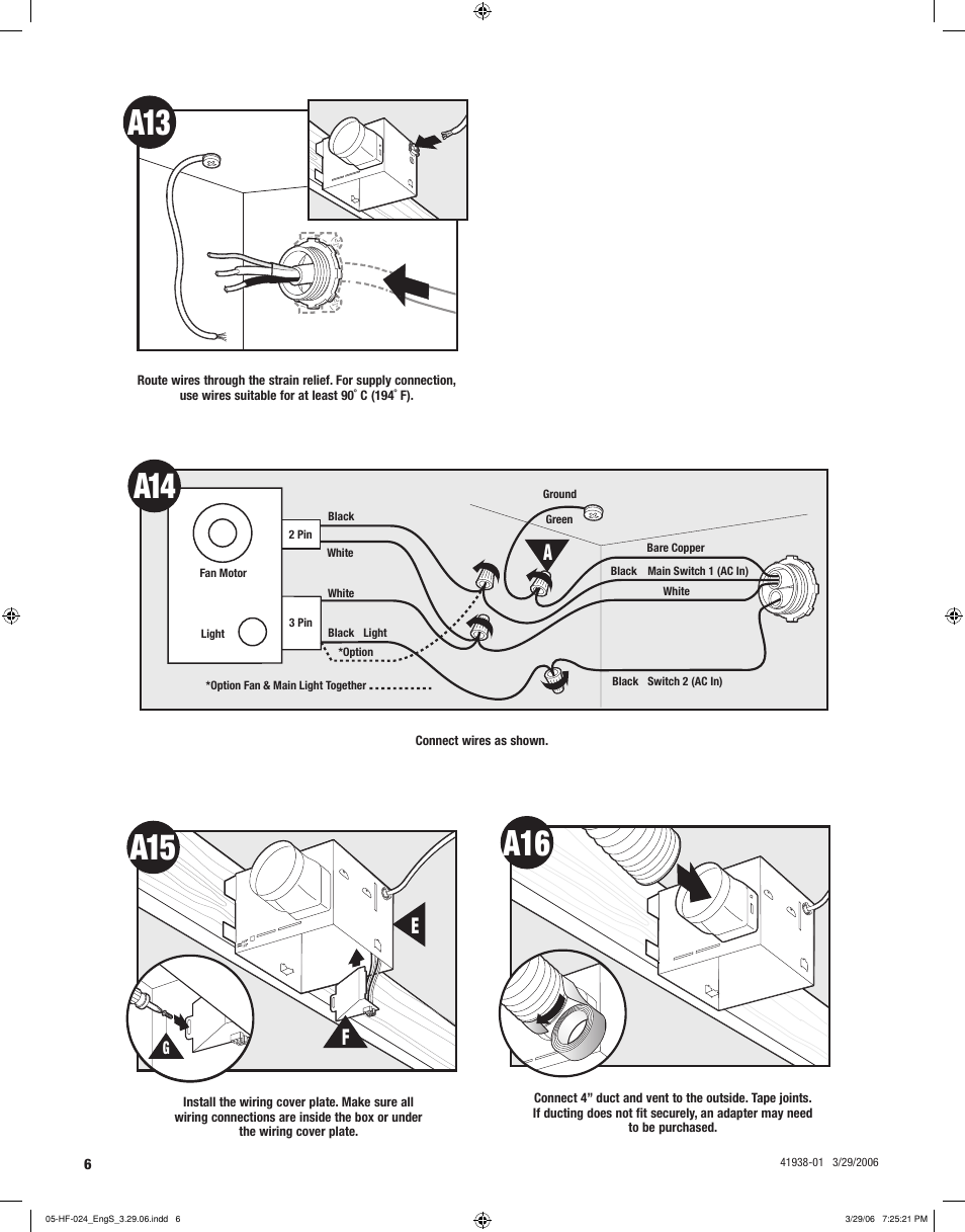 00 a16 | Hunter Fan 81005 User Manual | Page 6 / 28
