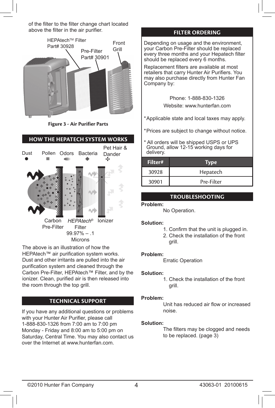 Hunter Fan 30180 User Manual | Page 4 / 6