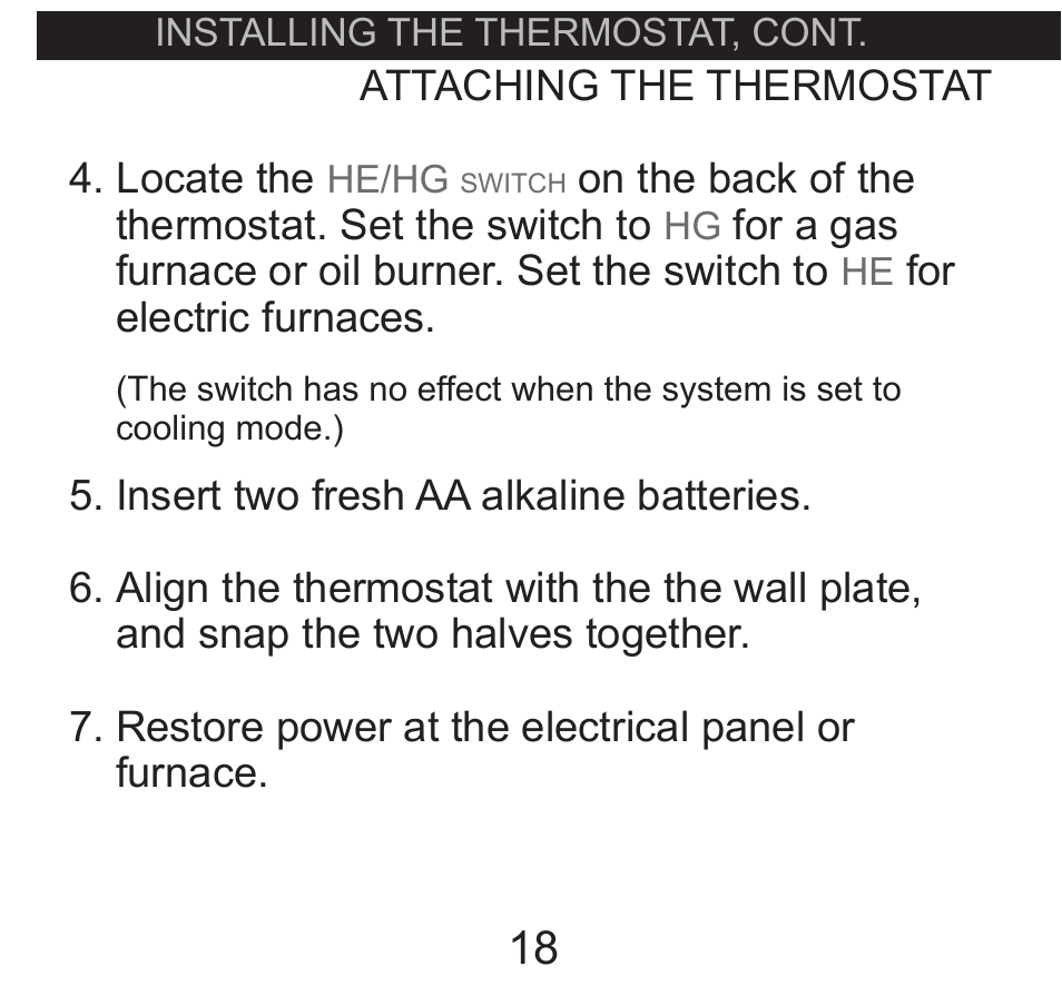 Attaching the thermostat | Hunter Fan 40135 User Manual | Page 18 / 30