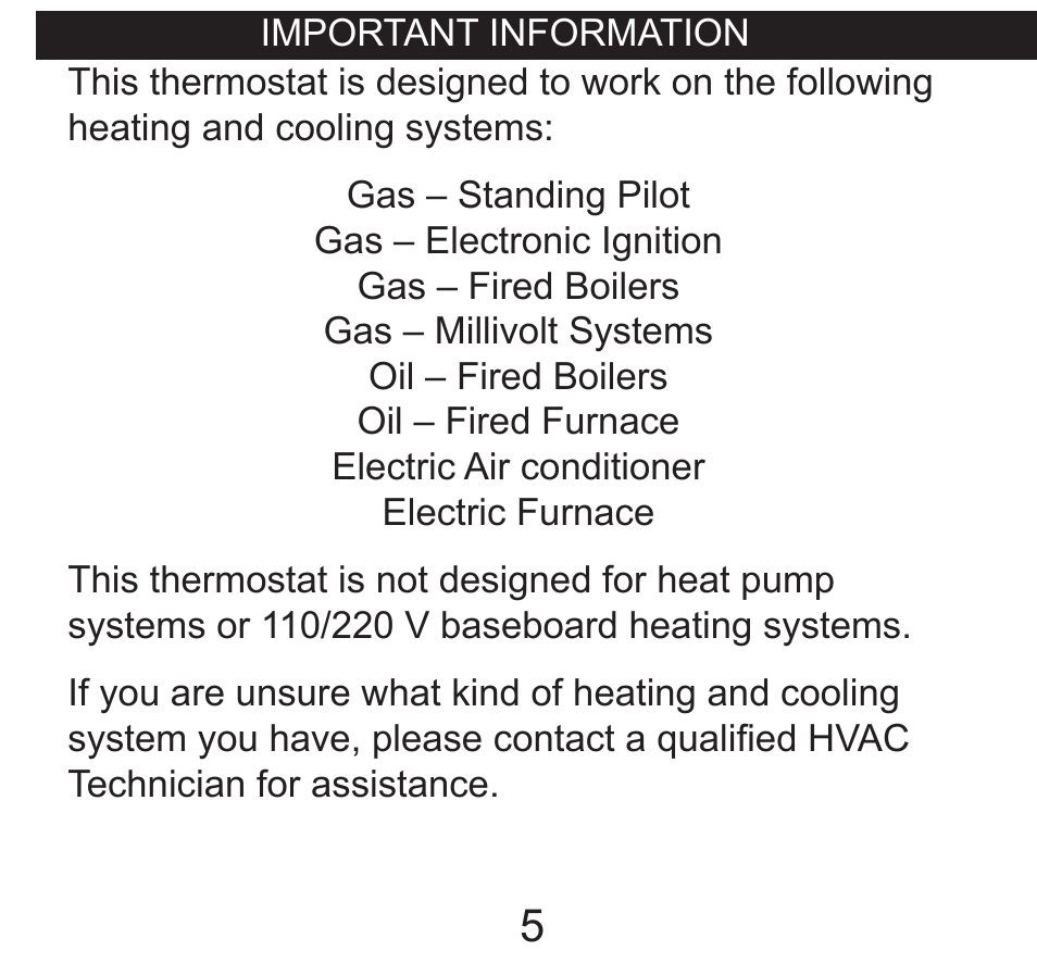 Important information | Hunter Fan 40135 User Manual | Page 5 / 30