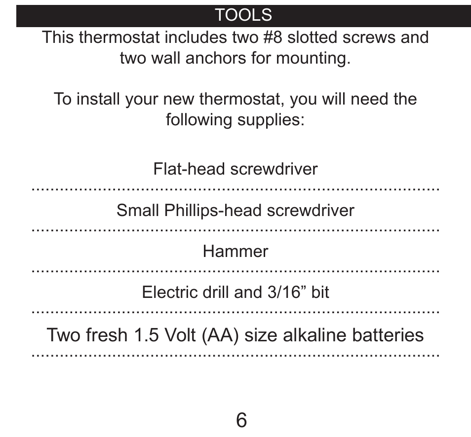 Tools | Hunter Fan 40135 User Manual | Page 6 / 30