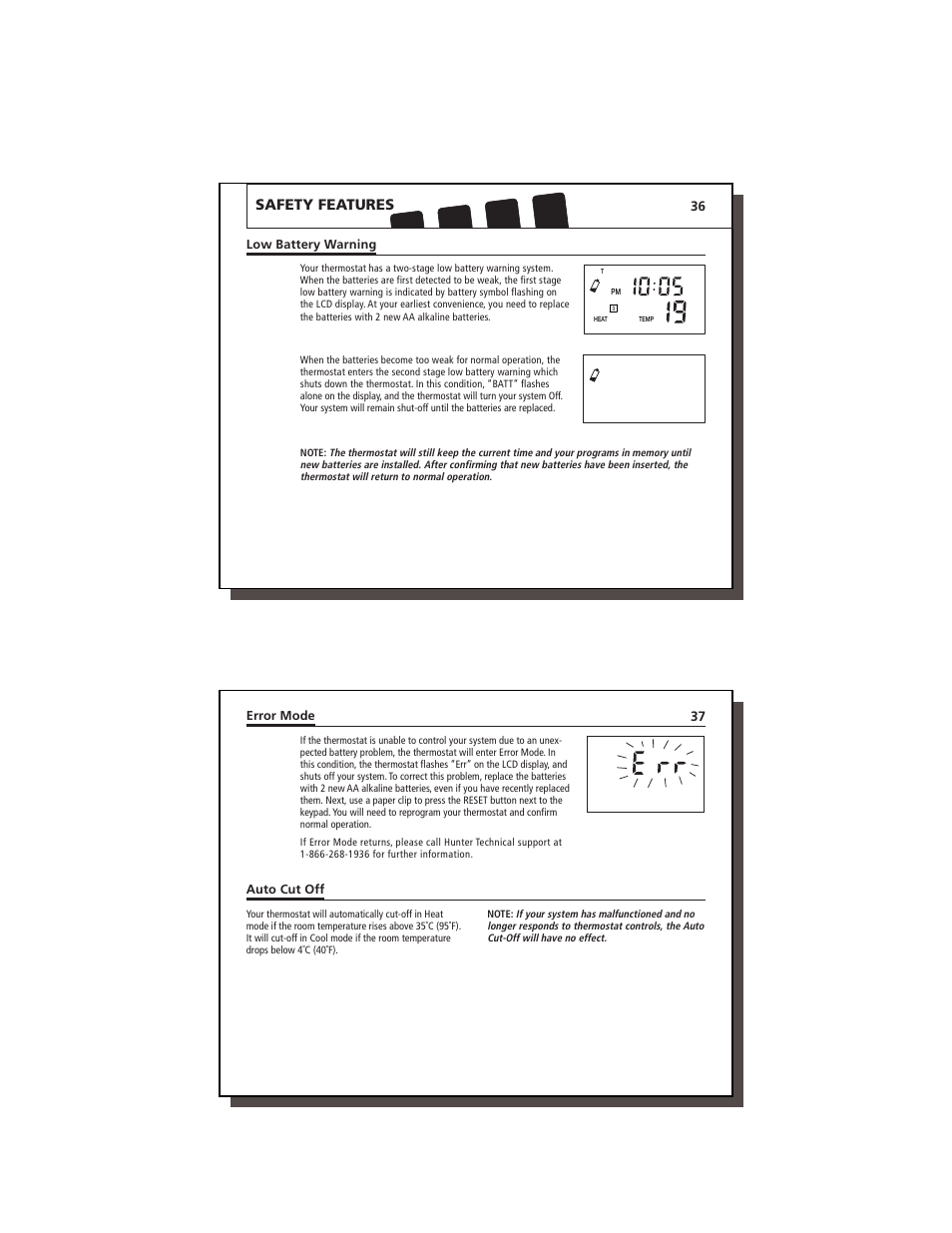 Safety features | Hunter Fan 47350A User Manual | Page 19 / 23