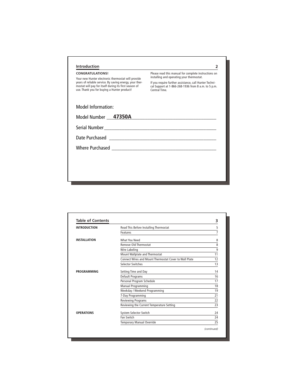 Hunter Fan 47350A User Manual | Page 2 / 23