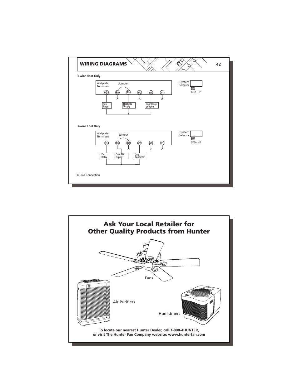 Wiring diagrams | Hunter Fan 47350A User Manual | Page 22 / 23