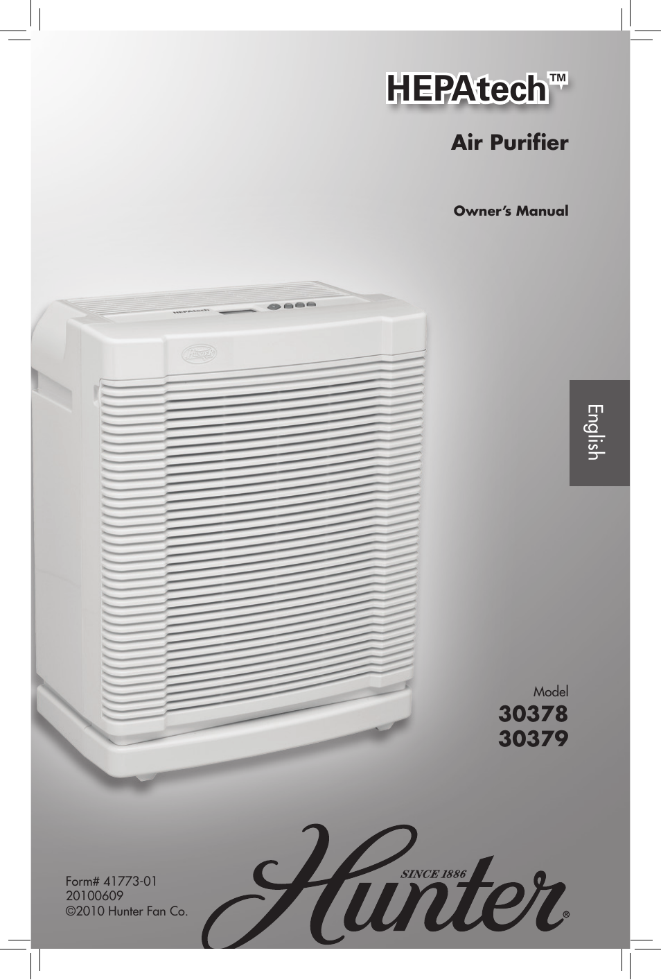 Hunter Fan HEPATECH 30379 User Manual | 9 pages
