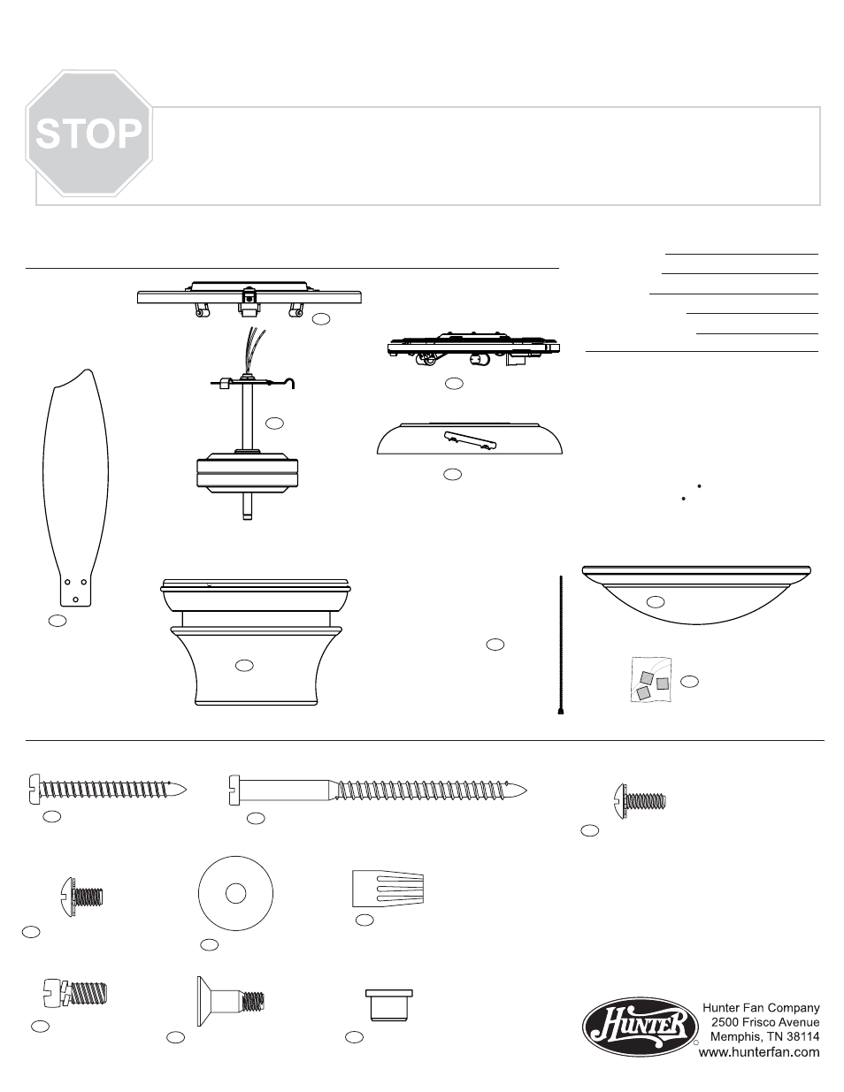 Hunter Fan 22068 User Manual | 4 pages