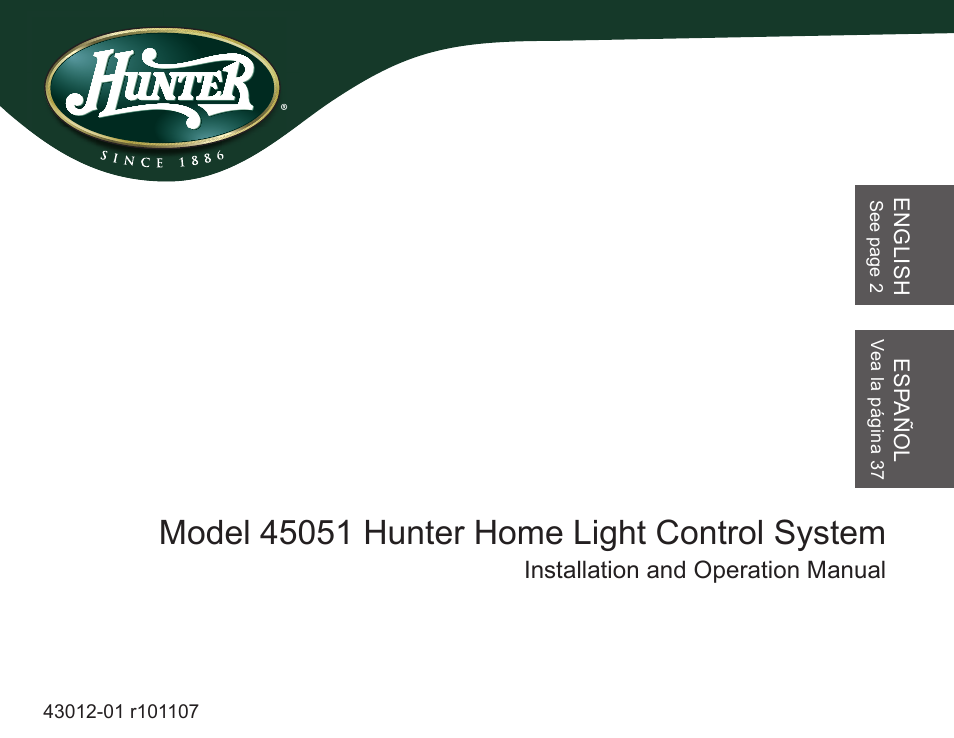 Hunter Fan 45051 User Manual | 73 pages