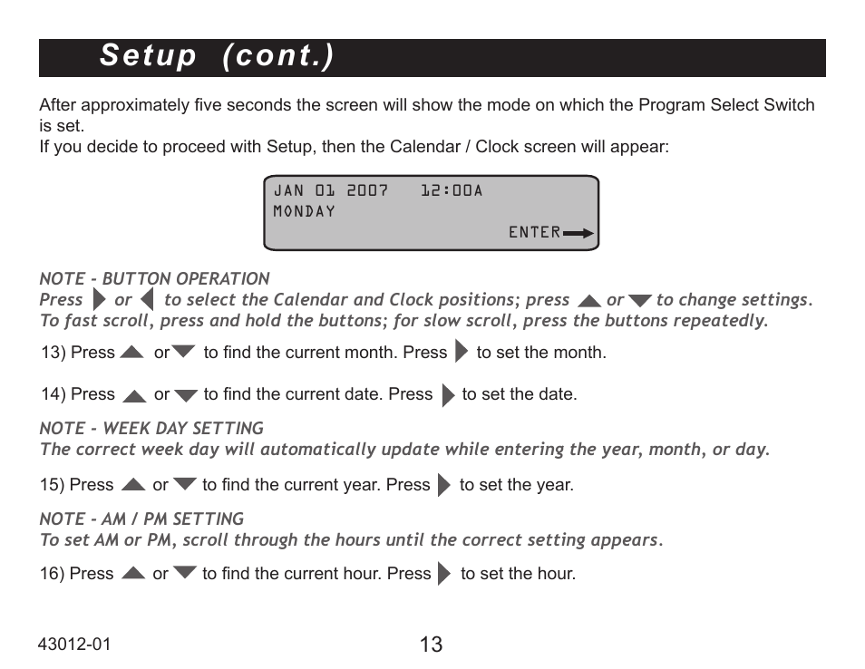 Setup (cont.) | Hunter Fan 45051 User Manual | Page 13 / 73