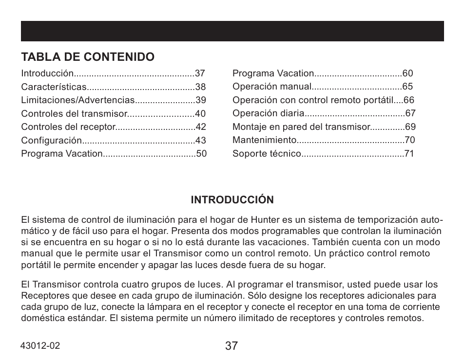 Hunter Fan 45051 User Manual | Page 38 / 73