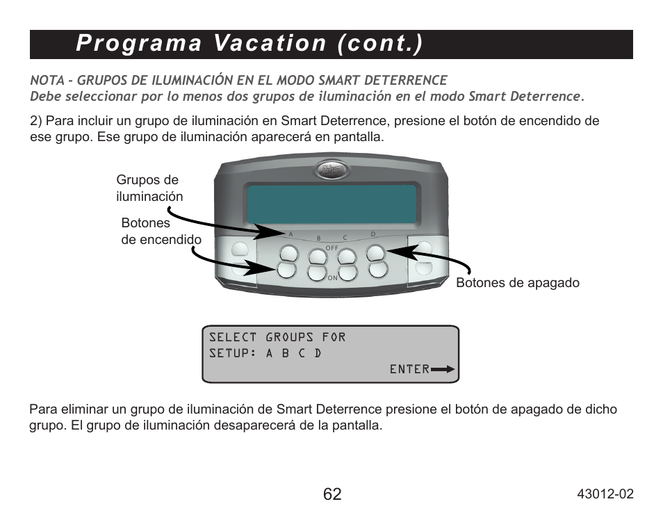 Programa vacation (cont.) | Hunter Fan 45051 User Manual | Page 63 / 73