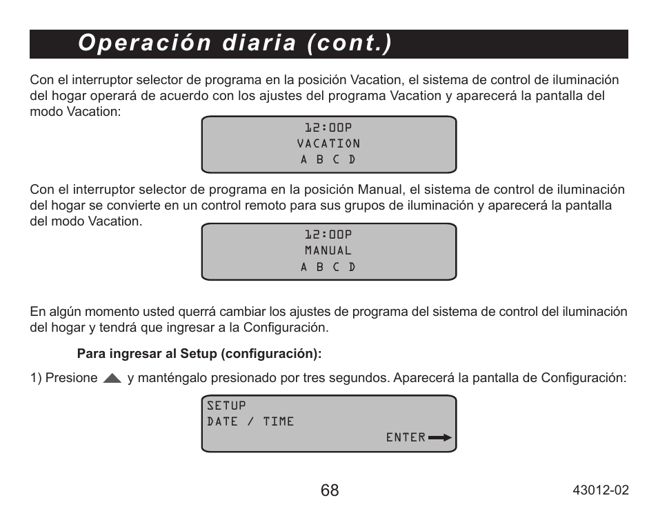 Operación diaria (cont.) | Hunter Fan 45051 User Manual | Page 69 / 73