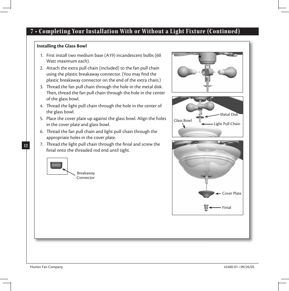 Hunter Fan HUNTER Ceiling Fans User Manual | Page 12 / 14